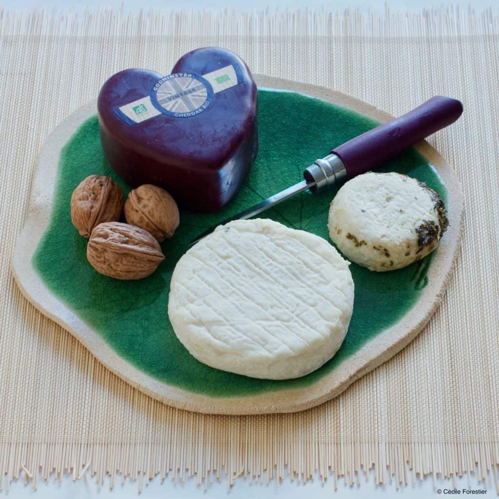 plateau fromage poterie céramique feuille
