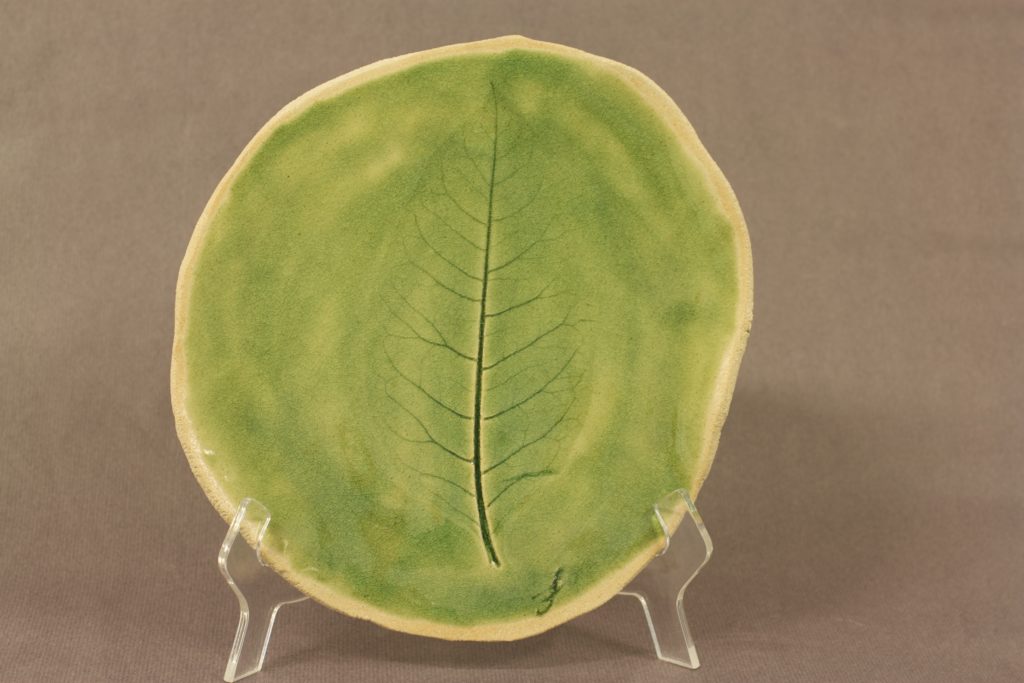 plateau feuille grès vert