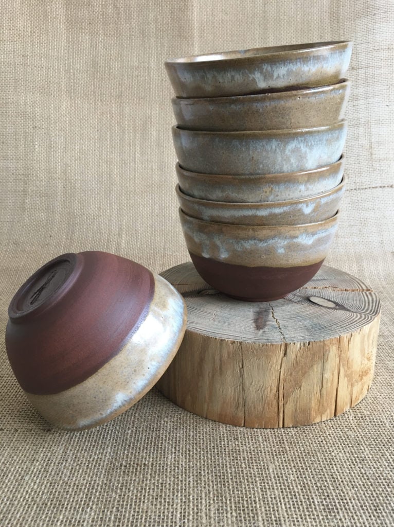 bols terre naturelle grès marron terre