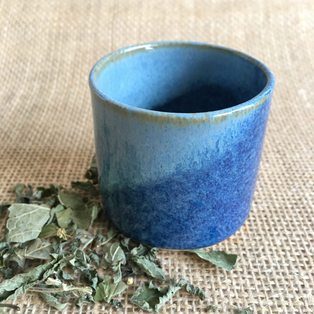 tasse à café cylcindre bleue